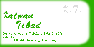 kalman tibad business card